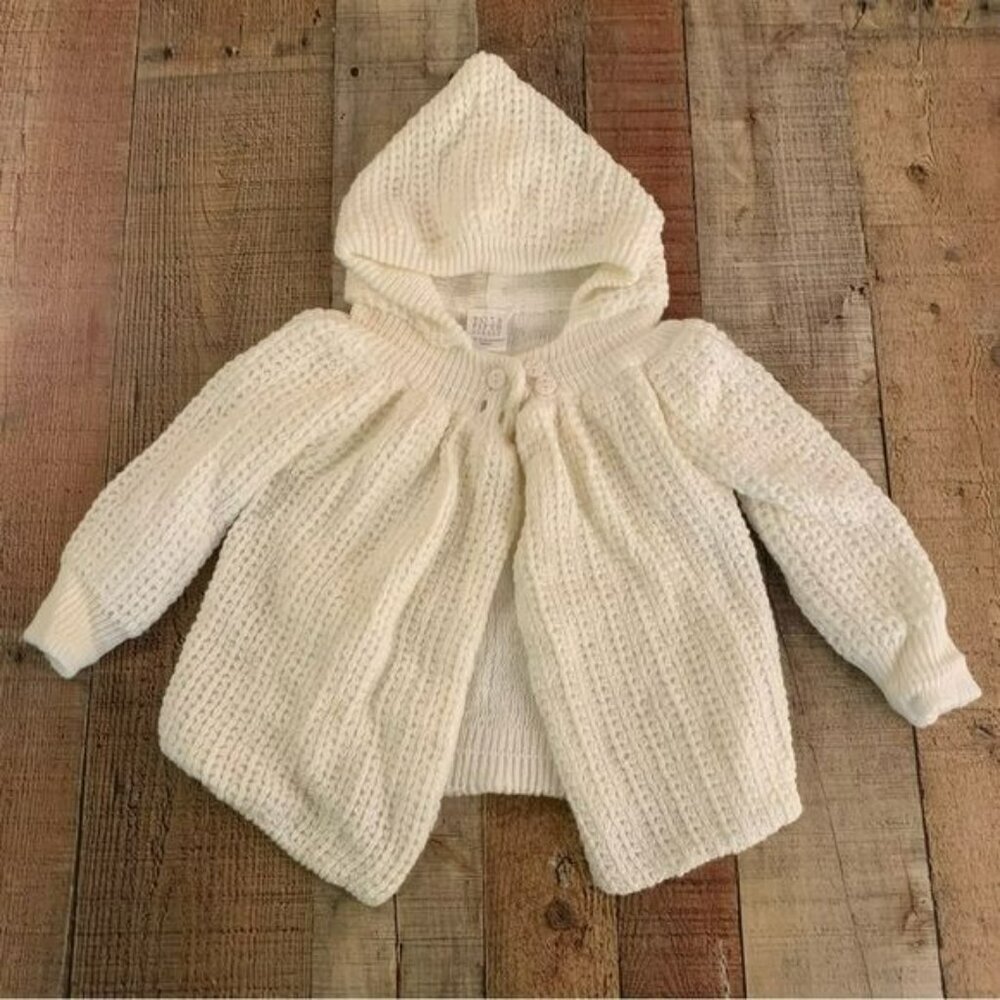 Tots fifth Avenue baby girls hooded white knit cardigan -24M